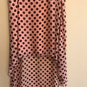 Peach & Black High Low Skirt